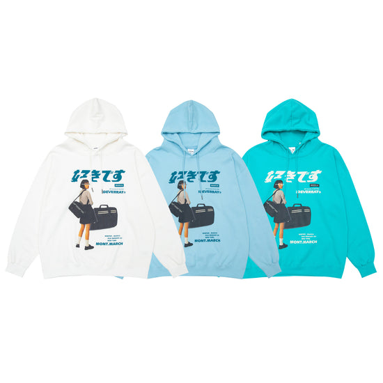 Japanese Characters Printed Casual T-Shirts For Men And Women